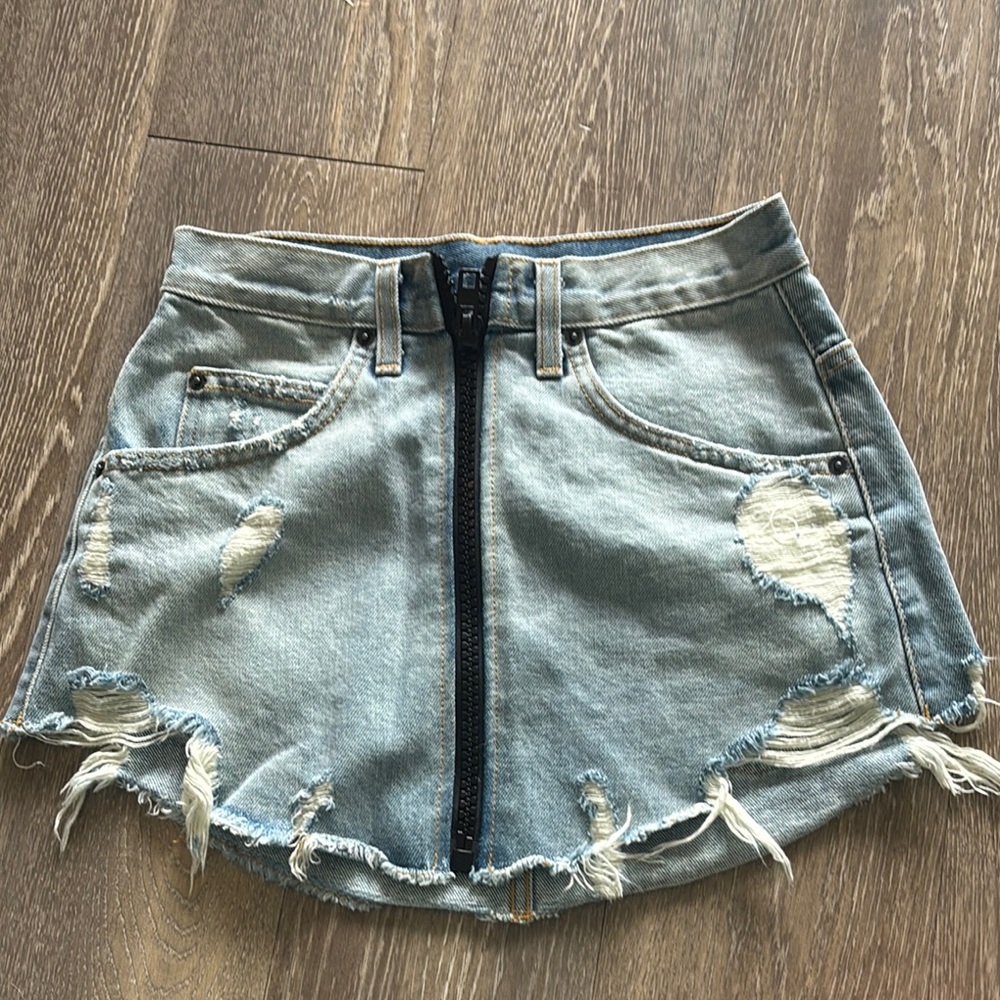 Carmar denim mini skirt
